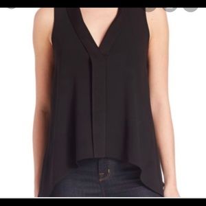 BCBGMAXAZRIA sleeveless asymmetrical flowy top
